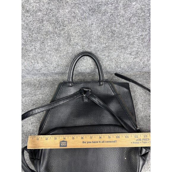 Matt & Nat Backpack Womens Black Faux Leather Large Vegan Zip Convertible Bag